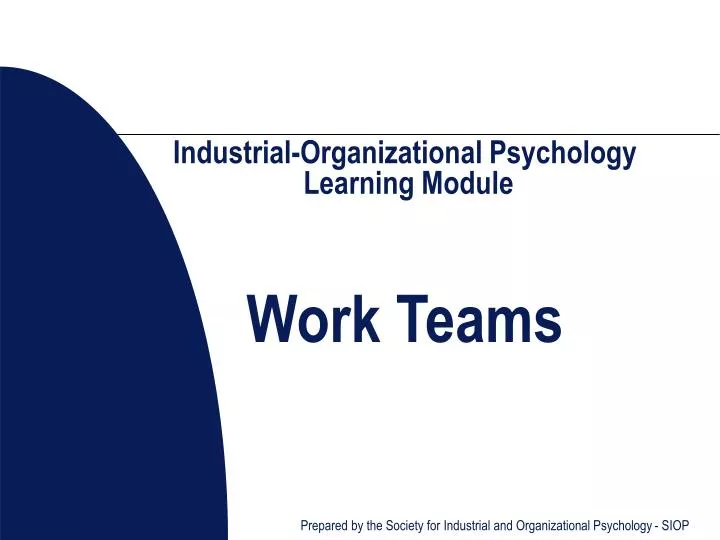 industrial organizational psychology learning module work teams