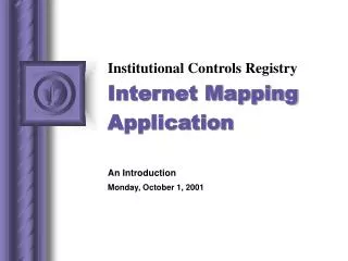 Institutional Controls Registry Internet Mapping Application