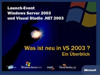 was ist neu in vs 2003 ein berblick