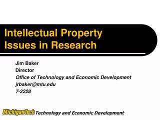 Intellectual Property Issues in Research