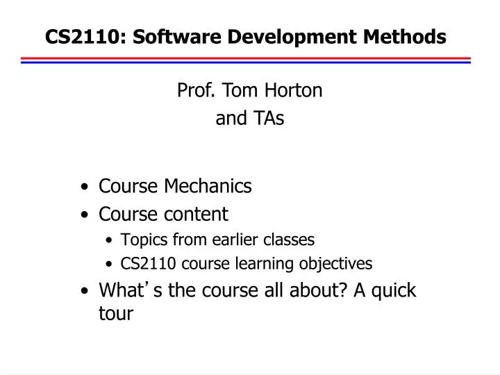 cs2110 software development methods