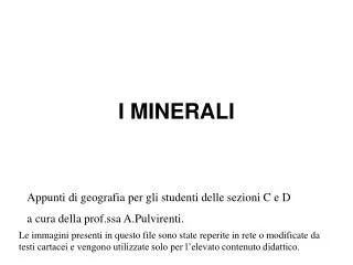 i minerali