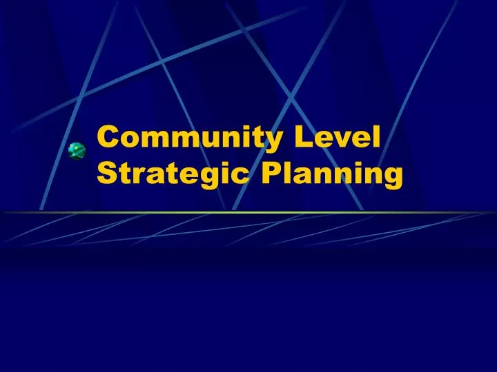 community level strategic planning