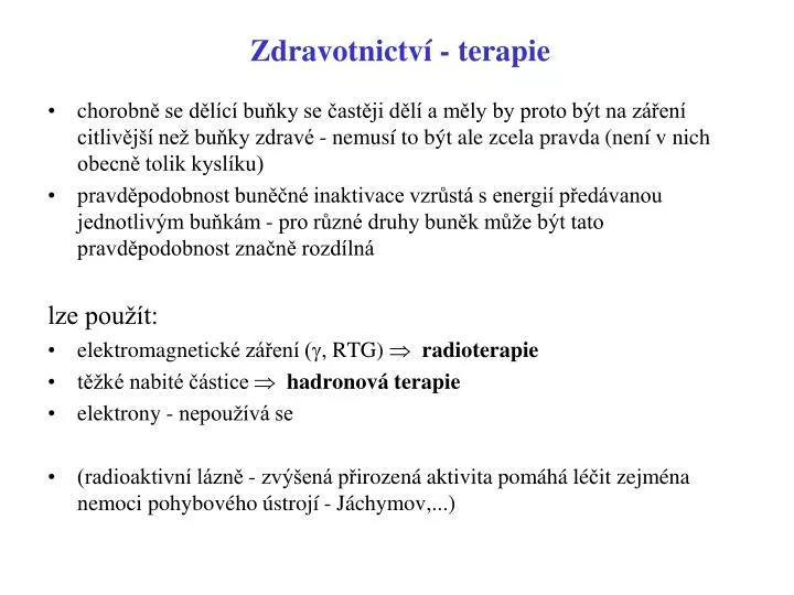 zdravotnictv terapie