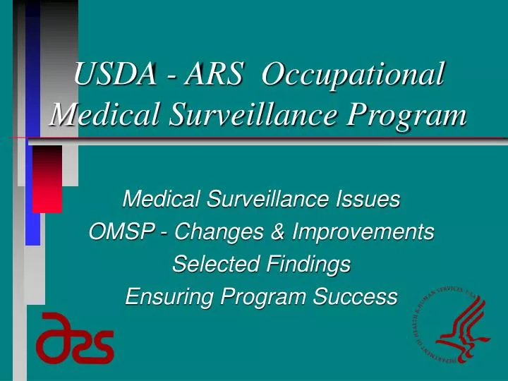 usda ars occupational medical surveillance program