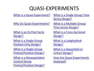 QUASI-EXPERIMENTS