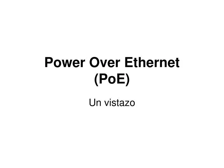 power over ethernet poe