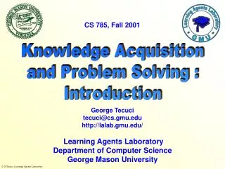 Knowledge Acquisition and Problem Solving : Introduction