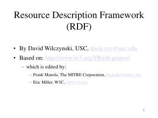 Resource Description Framework (RDF)