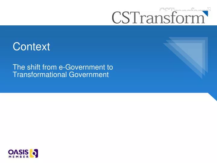 context the shift from e government to transformational government