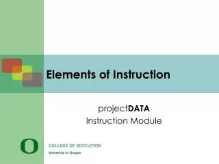 Elements of Instruction