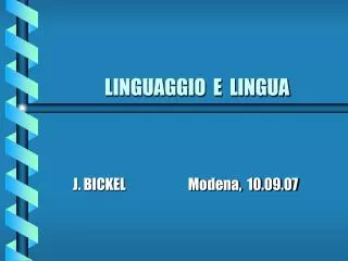 linguaggio e lingua