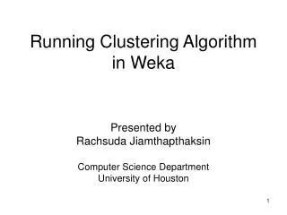 Running Clustering Algorithm in Weka