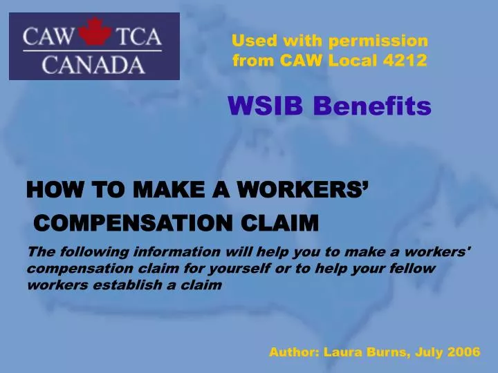used with permission from caw local 4212 wsib benefits