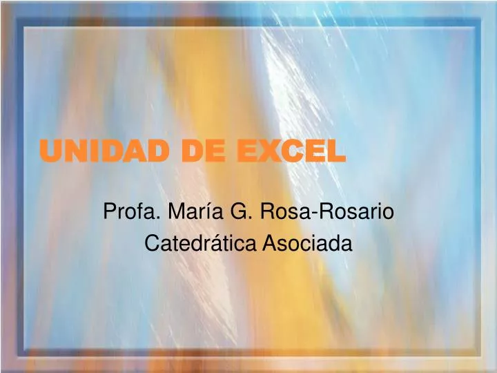 unidad de excel