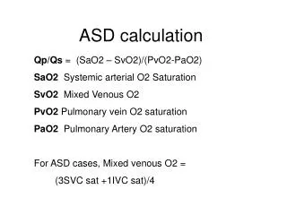 ASD calculation