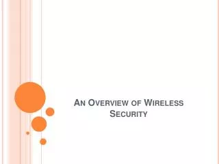 An Overview of Wireless Security