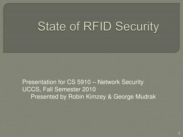 state of rfid security