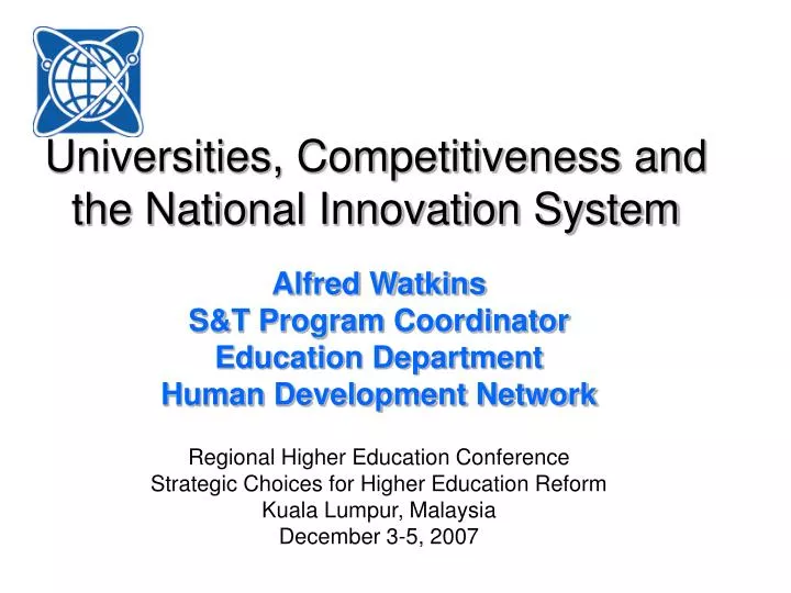 universities competitiveness and the national innovation system