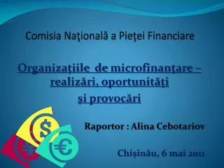 comisia na ional a pie ei financiare