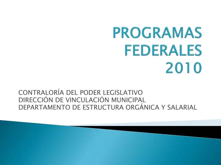 programas federales 2010
