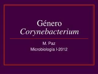 Género Corynebacterium