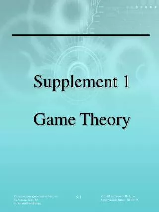 Supplement 1 Game Theory