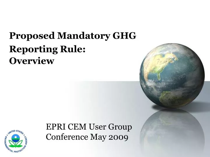 proposed mandatory ghg reporting rule overview