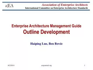 Enterprise Architecture Management Guide Outline Development
