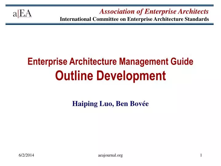 enterprise architecture management guide outline development
