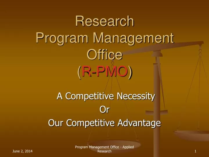 research program management office r pmo