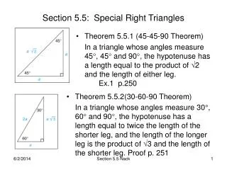 Section 5.5: Special Right Triangles
