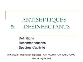 antiseptiques desinfectants