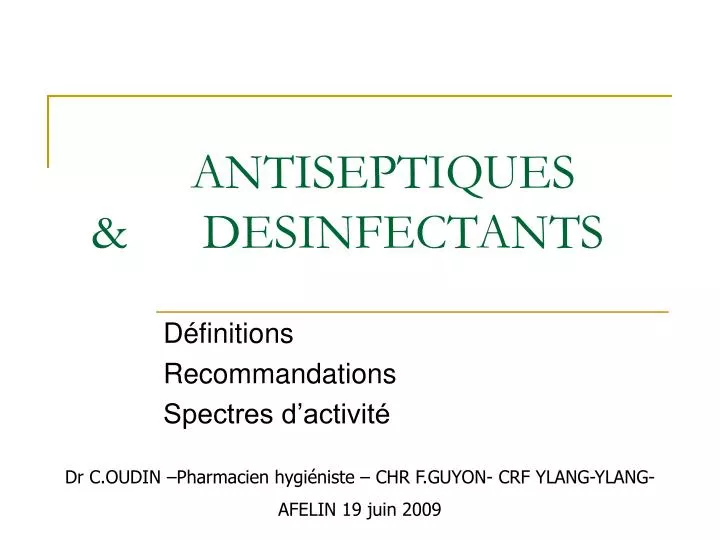 antiseptiques desinfectants