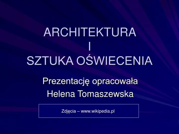 architektura i sztuka o wiecenia