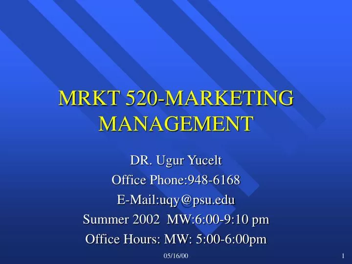 mrkt 520 marketing management