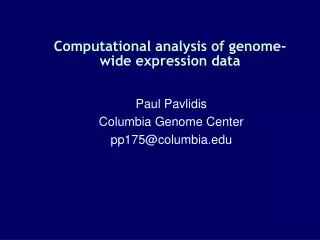 Computational analysis of genome-wide expression data