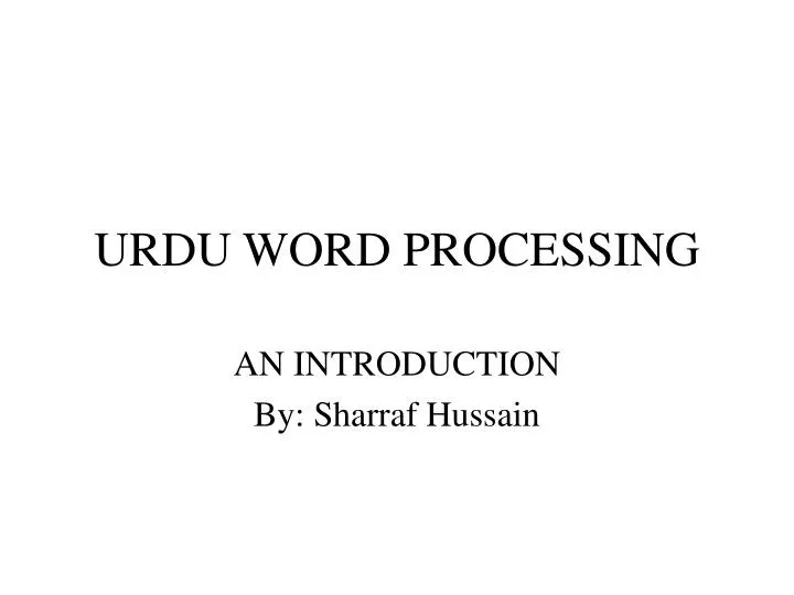 urdu word processing