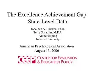 The Excellence Achievement Gap: State-Level Data