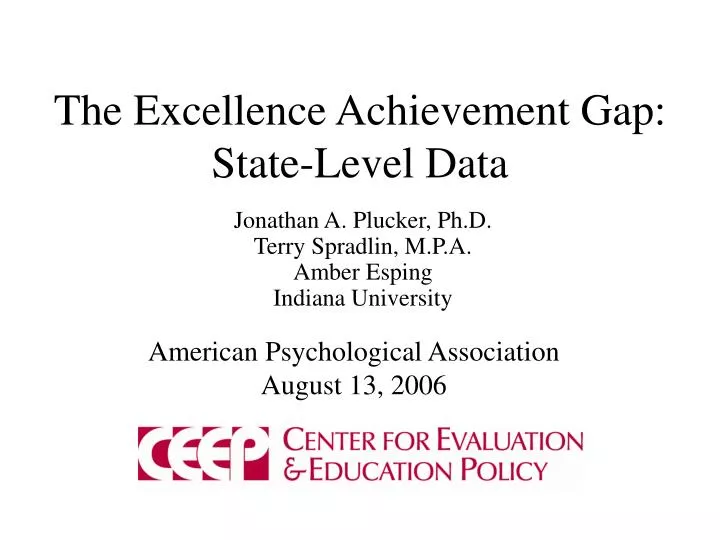 the excellence achievement gap state level data