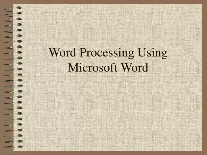 word processing using microsoft word