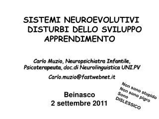 sistemi neuroevolutivi disturbi dello sviluppo apprendimento