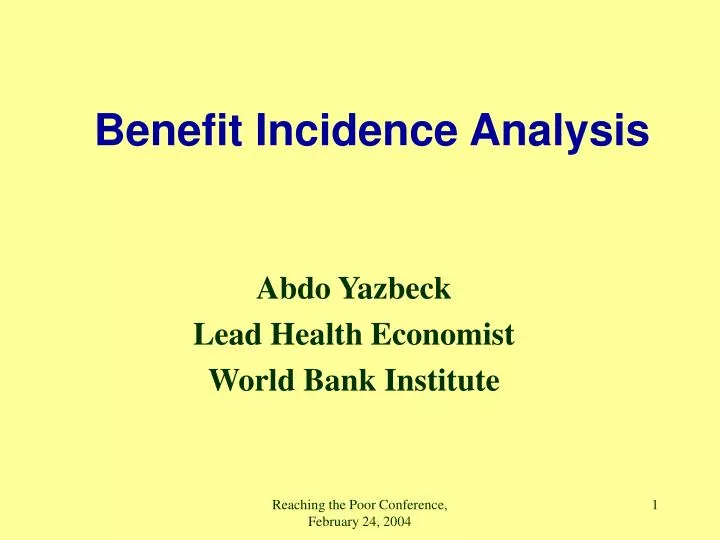 benefit incidence analysis