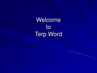 Welcome to Terp Word
