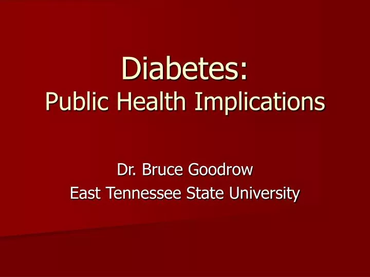diabetes public health implications