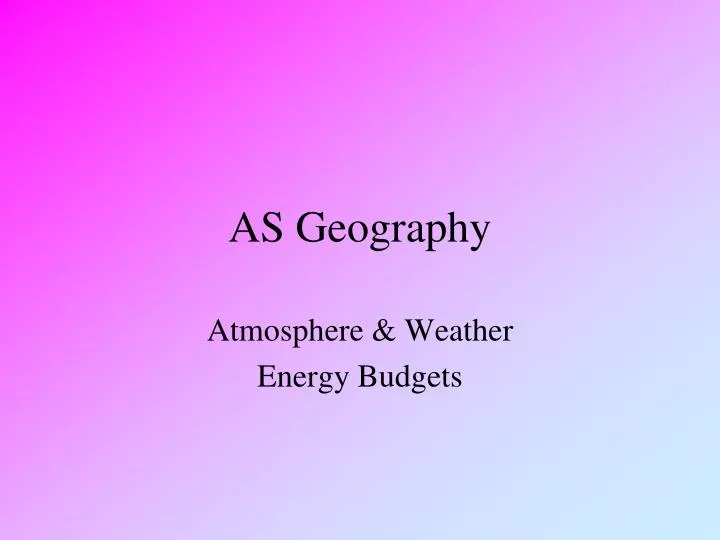 as geography