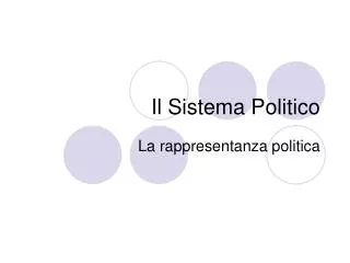 il sistema politico