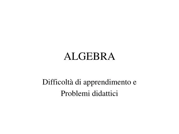 algebra