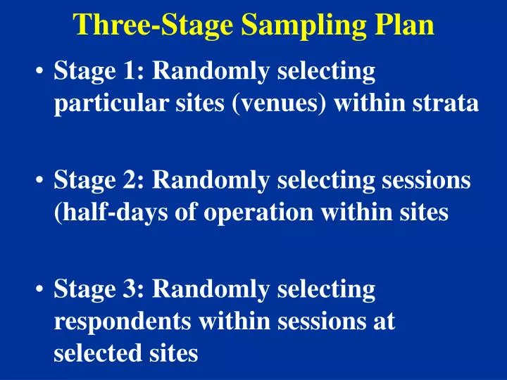 three stage sampling plan