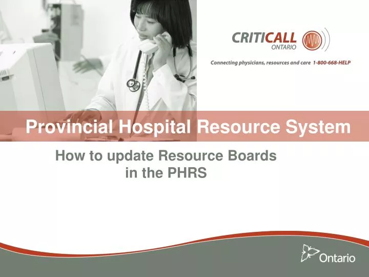 provincial hospital resource system